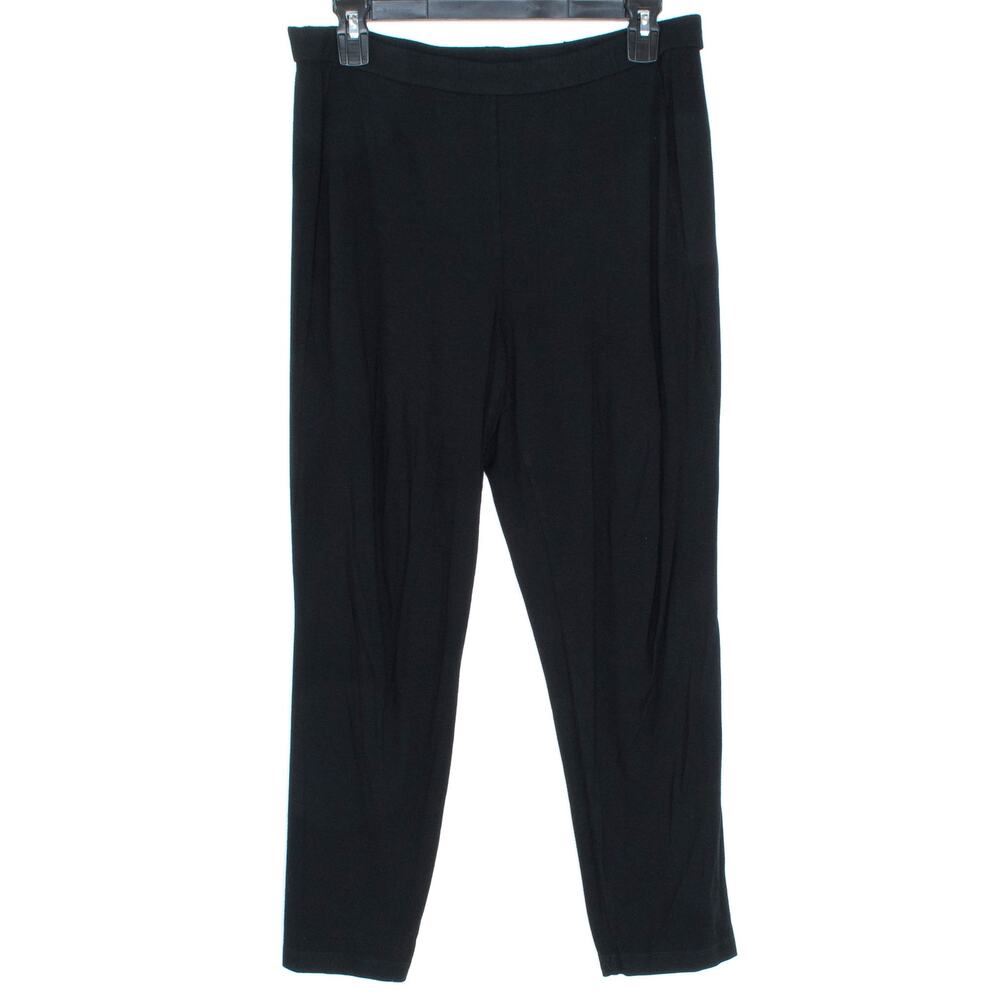 Eileen Fisher Pants Cropped Pull On Minimalist Comfort Capsule Casual Black PM